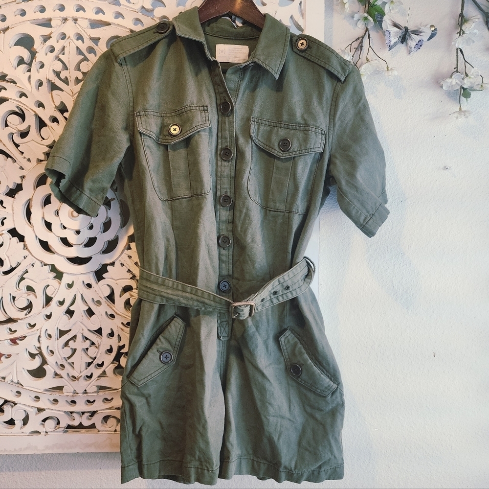 Heritage collection of Banana Republic romper Olive Color Sz 4 - Picture 6 of 15